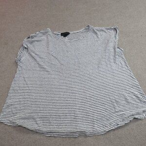 Hatch White and Black Striped Everyday Linen Tee